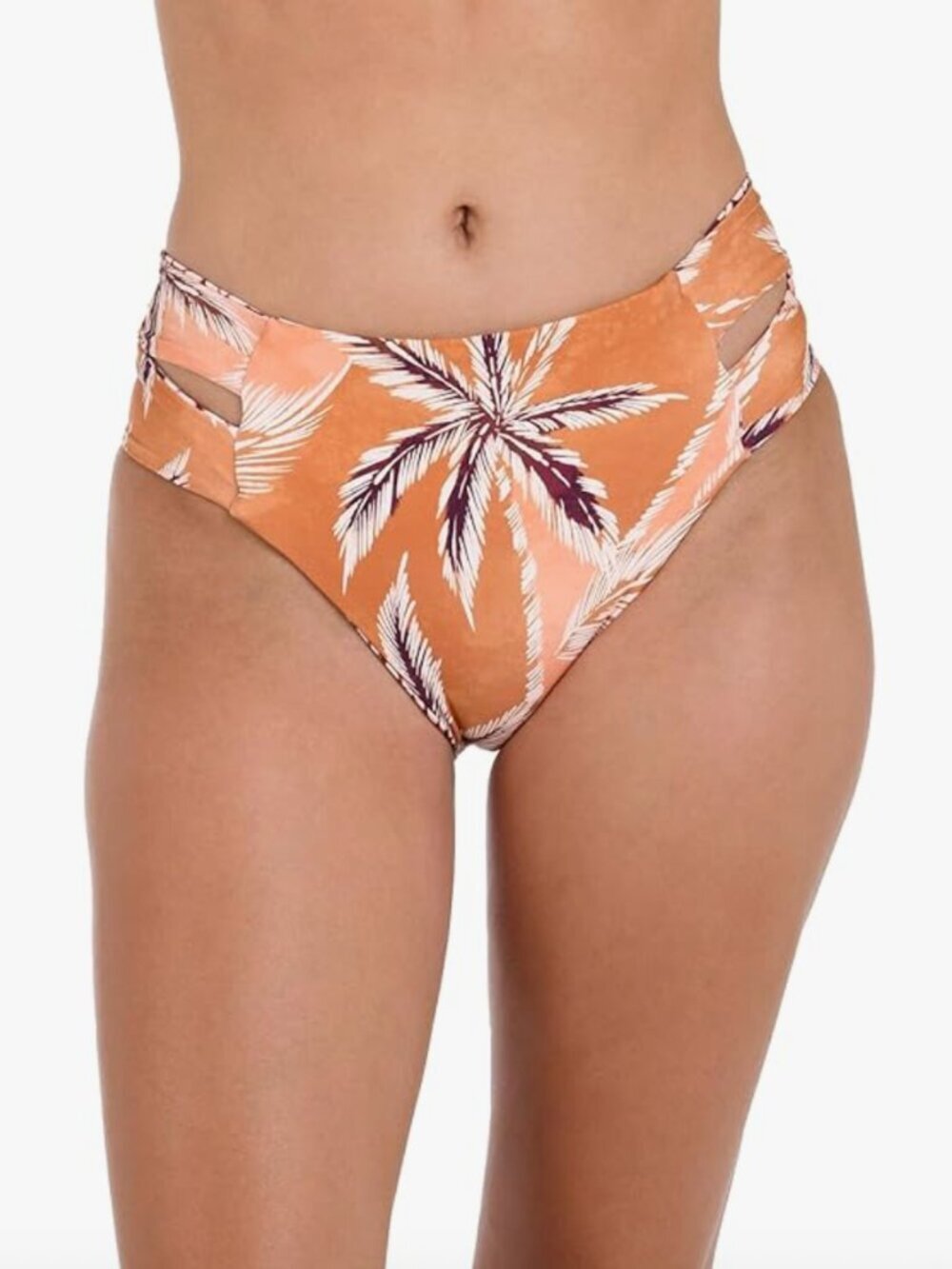 La Blanca Sandy Cove Sienna Reversibe Hipster Swim Bottom Brown Multi sz 12 NWT